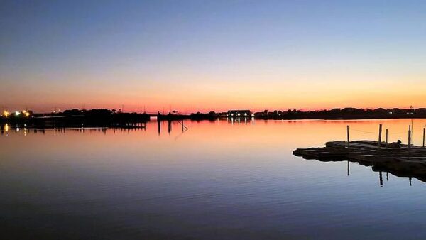 the sea at sunset